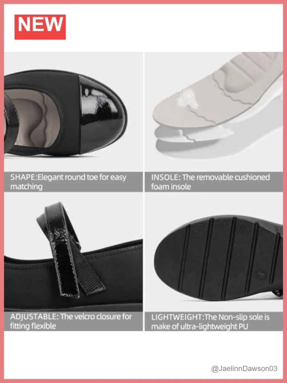 Women's Orthopedic Mary Jane Flats Round Toe Comfortable Bunions Walking Shoes